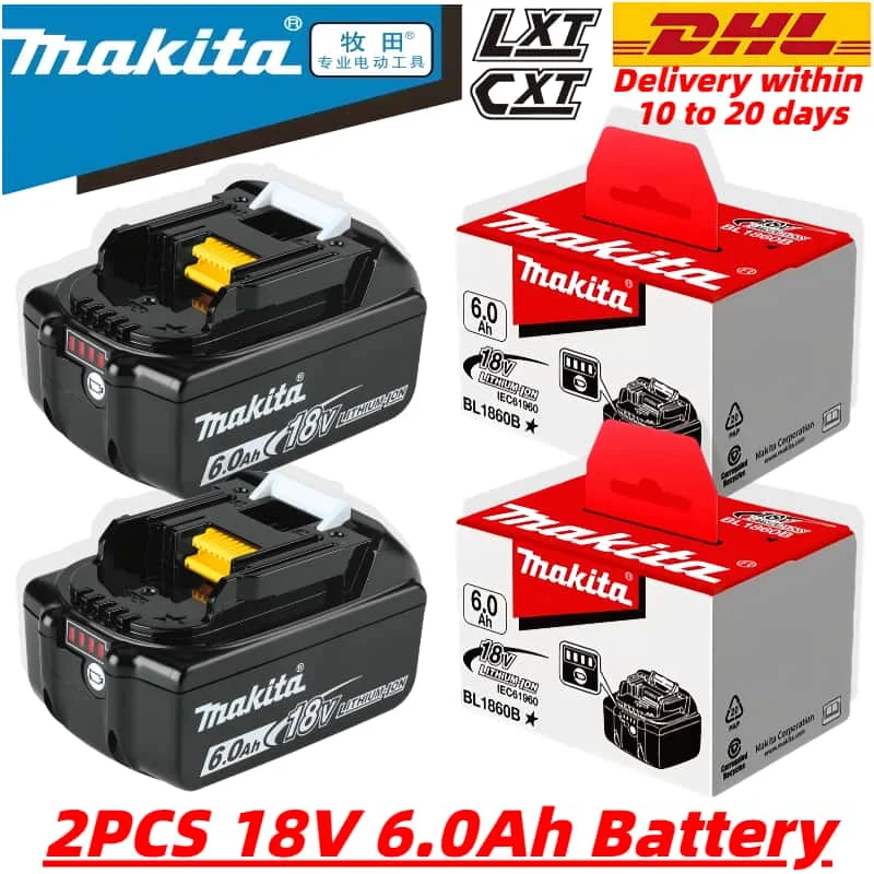 100%Original Makita 6.0Ah True capacity for Makita 18V Battery BL1830B BL1850B BL1850 BL1840 BL1860 BL1815 Lithium tools Battery
100%Original Makita 6.0Ah True capacity for Makita 18V Battery BL1830B BL1850B BL1850 BL1840 BL1860 BL1815 Lithium tools Battery