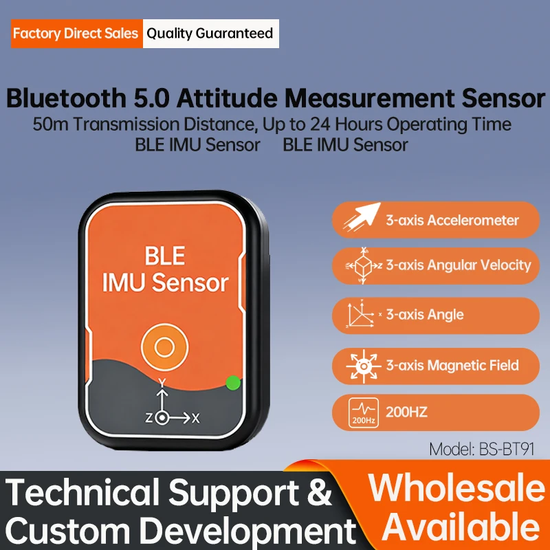 BS-BT91 Bluetooth 5.0 Accelerometer Gyroscope Angle Sensor Electronic Compass Magnetometer Inclinometer
BS-BT91 Bluetooth 5.0 Accelerometer Gyroscope Angle Sensor Electronic Compass Magnetometer Inclinometer