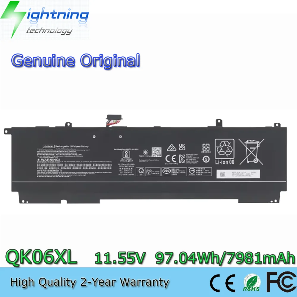 Оригинальный аккумулятор QK06XL 11.55V 97.04Wh для HP OMEN Transcend 16 16-u1095ng 16-U0000NH U0000NK
Оригинальный аккумулятор QK06XL 11.55V 97.04Wh для HP OMEN Transcend 16 16-u1095ng 16-U0000NH U0000NK