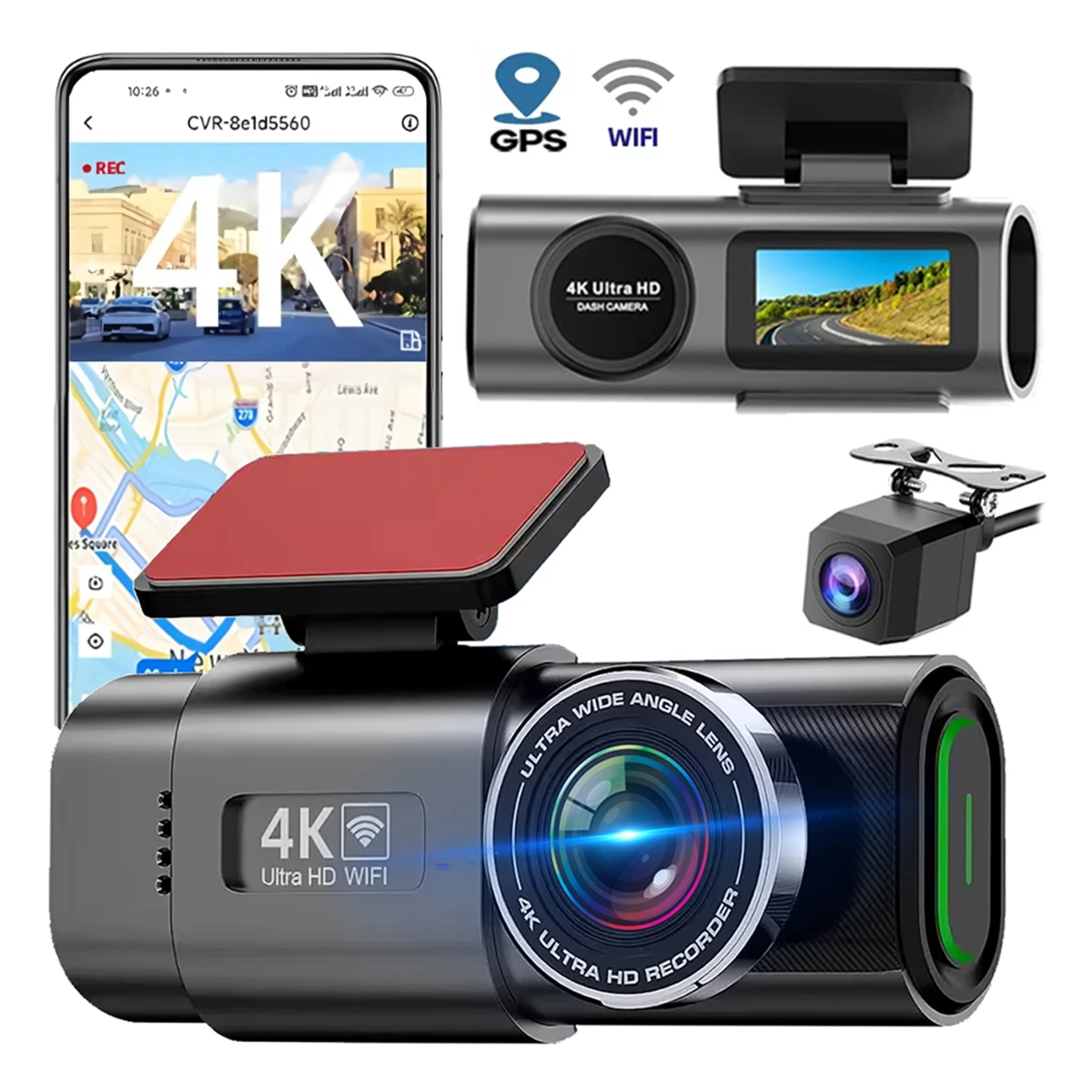 Soam 4K WIFI видеорегистратор 2160P Автомобильный видеорегистратор с двумя объективами спереди и сзади Автомобильная камера с GPS-ночным видением G-сенсором 24 часа Монитор парковки
Soam 4K WIFI видеорегистратор 2160P Автомобильный видеорегистратор с двумя объективами спереди и сзади Автомобильная камера с GPS-ночным видением G-сенсором 24 часа Монитор парковки