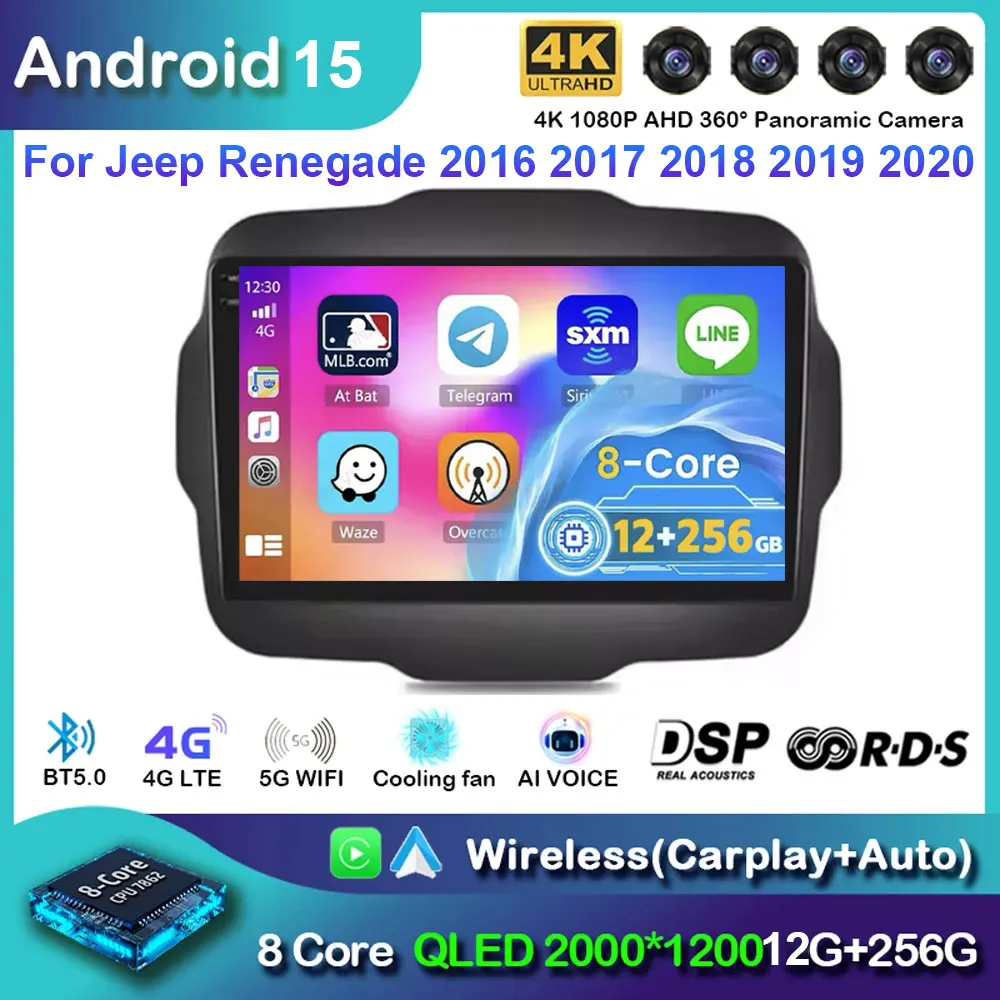 Android 15 для Jeep Renegade 2016-2020 автомобильный радиоприемник мультимедийный видеоплеер навигация GPS 4G WIFI GPS carplay Carplay Auto
Android 15 для Jeep Renegade 2016-2020 автомобильный радиоприемник мультимедийный видеоплеер навигация GPS 4G WIFI GPS carplay Carplay Auto