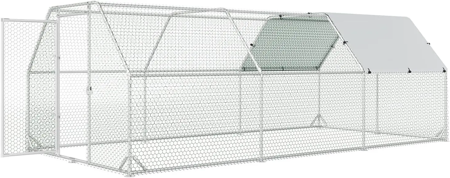 Large Metal Chicken Coop with Run, Walk-in Chicken Run Pen Poultry Cage, Water-Resistant & Anti-UV Cover, 9.2’Lx18.7’Wx6.4’H
Large Metal Chicken Coop with Run, Walk-in Chicken Run Pen Poultry Cage, Water-Resistant & Anti-UV Cover, 9.2’Lx18.7’Wx6.4’H