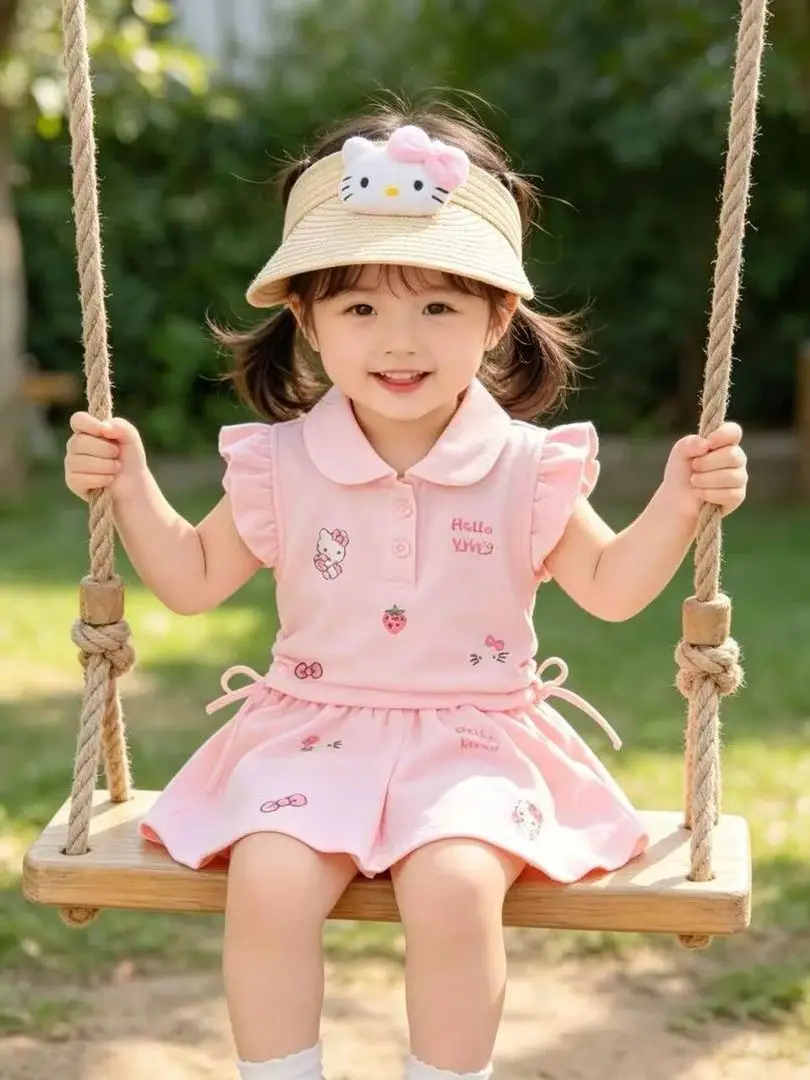 Girls Pink Set Summer New Cartoon Short Sleeve Children Fashionable Stylish Baby Shorts Two Piece Set Cotton Inner Material
Girls Pink Set Summer New Cartoon Short Sleeve Children Fashionable Stylish Baby Shorts Two Piece Set Cotton Inner Material