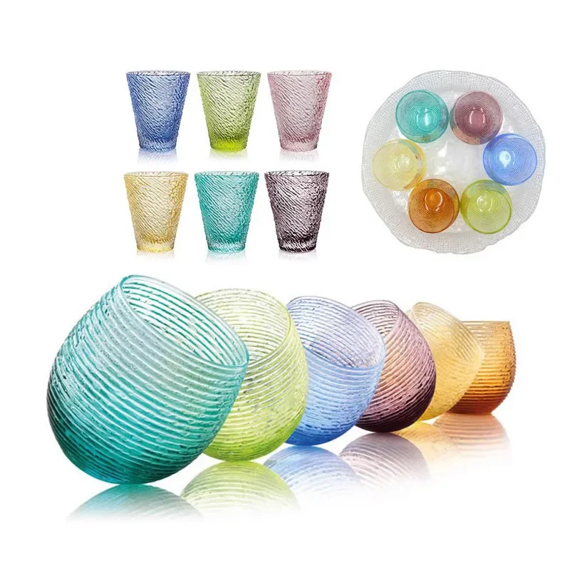 Imported glass household juice cup set, colorful heat-resistant threaded creative glass cup
Imported glass household juice cup set, colorful heat-resistant threaded creative glass cup