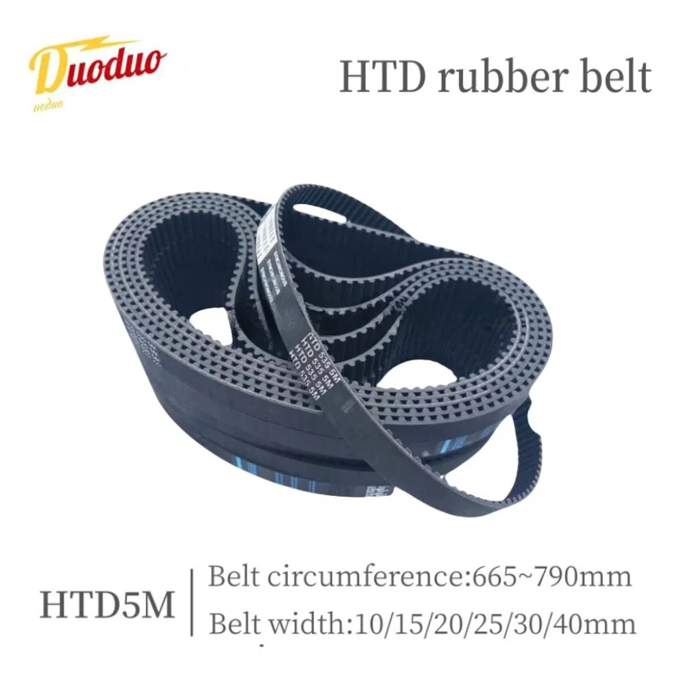 HTD 5M Black Rubber Synchronous Belt, Belt Width 15/20/25/30/40mm, Belt Circumference 665mm~790mm, HTD5M Closed-loop Rubber Belt
HTD 5M Black Rubber Synchronous Belt, Belt Width 15/20/25/30/40mm, Belt Circumference 665mm~790mm, HTD5M Closed-loop Rubber Belt