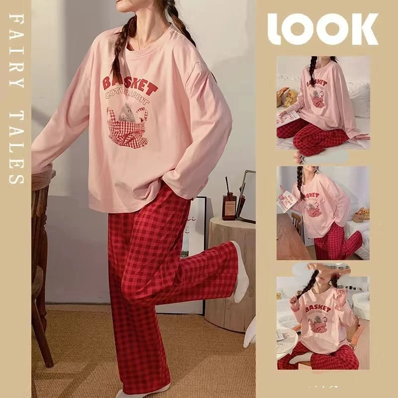 Sleepwear Suit Print Lettuce Trim Top with Long Pant Lovely Loungewear Full Sleeve Nightwear Autumn Pajamas Set Fashion Sofy
Sleepwear Suit Print Lettuce Trim Top with Long Pant Lovely Loungewear Full Sleeve Nightwear Autumn Pajamas Set Fashion Sofy