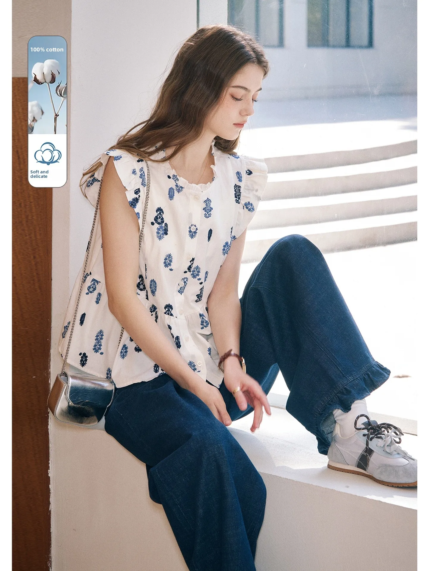 100% Cotton Summer New Style Women's Sleeveless Shirt Floral Print Fleece Sleeve KUHNMARVIN Commute Style Breathable Skin-fri...
100% Cotton Summer New Style Women's Sleeveless Shirt Floral Print Fleece Sleeve KUHNMARVIN Commute Style Breathable Skin-fri...