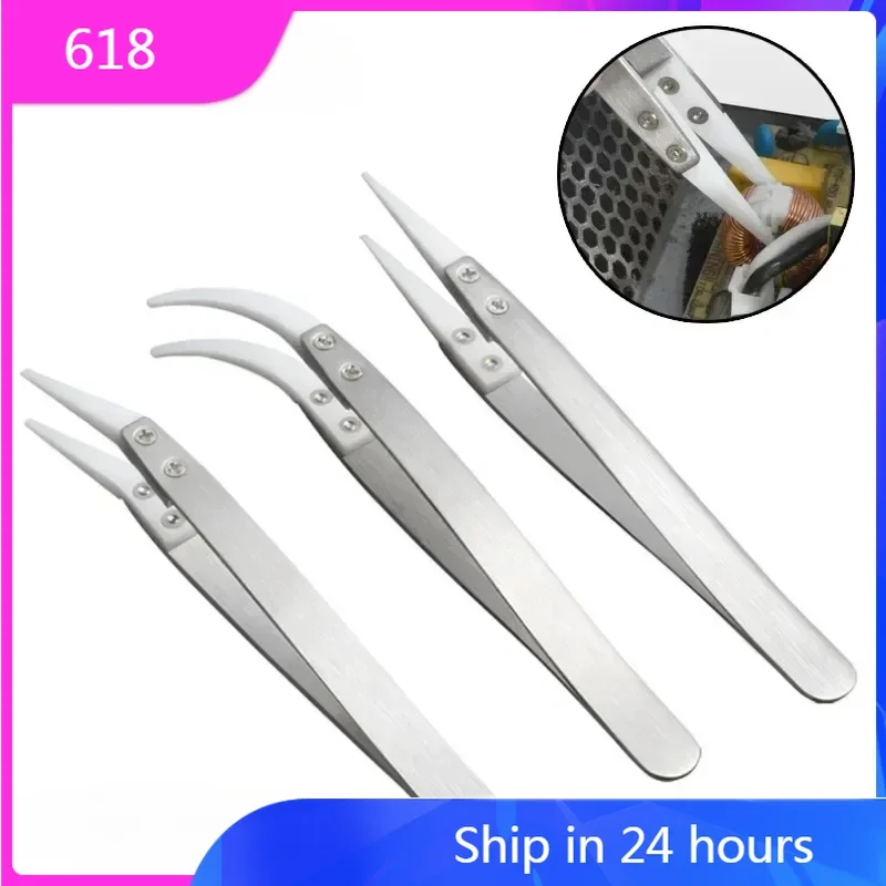 Anti Static Tweezers Ceramic Head Insulation Clip Acid Resistant Experimental Tweezers For Watch Hands Installation Repair Tool
Anti Static Tweezers Ceramic Head Insulation Clip Acid Resistant Experimental Tweezers For Watch Hands Installation Repair Tool
