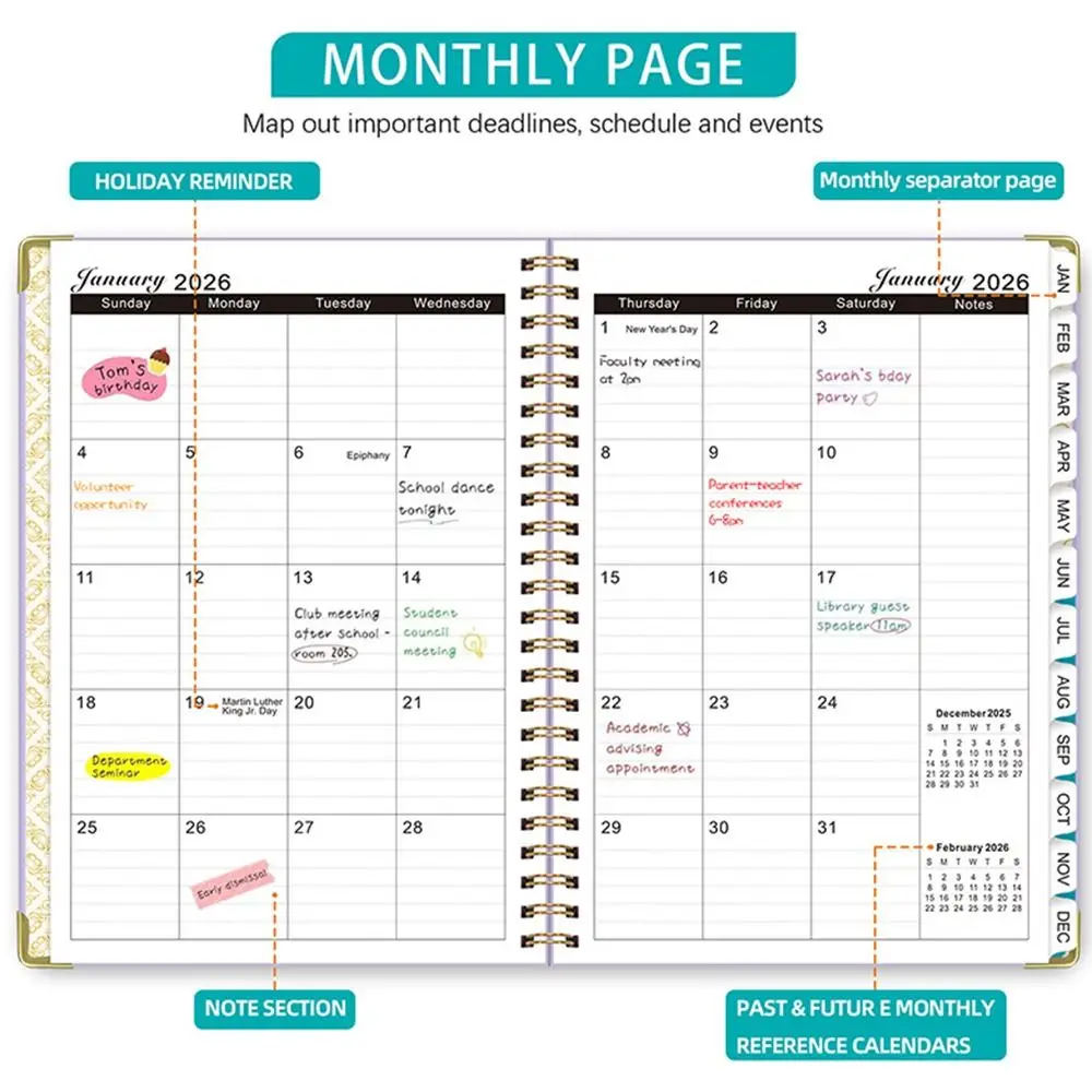 Yearly Schedule 2026 Planner Notebook A5 Size Spiral Binding Office Work Planner 365 Days Diary 71 Sheet/142 Pages
Yearly Schedule 2026 Planner Notebook A5 Size Spiral Binding Office Work Planner 365 Days Diary 71 Sheet/142 Pages
