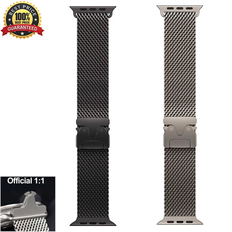 Official Titanium Milanese Loop Band for Apple Watch Bands Ultra 2/Ultra 49mm 46mm 45mm 44mm 42mm Parachute-style Strap Bracelet
Official Titanium Milanese Loop Band for Apple Watch Bands Ultra 2/Ultra 49mm 46mm 45mm 44mm 42mm Parachute-style Strap Bracelet