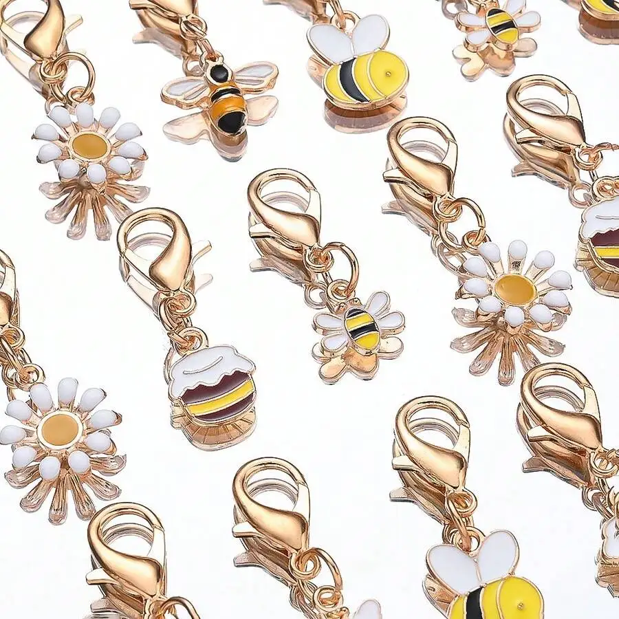 Enamel Bee Honey Jar Daisy Charms With Lobster Clasp For Bag Keychain Shoe Decor
Enamel Bee Honey Jar Daisy Charms With Lobster Clasp For Bag Keychain Shoe Decor
