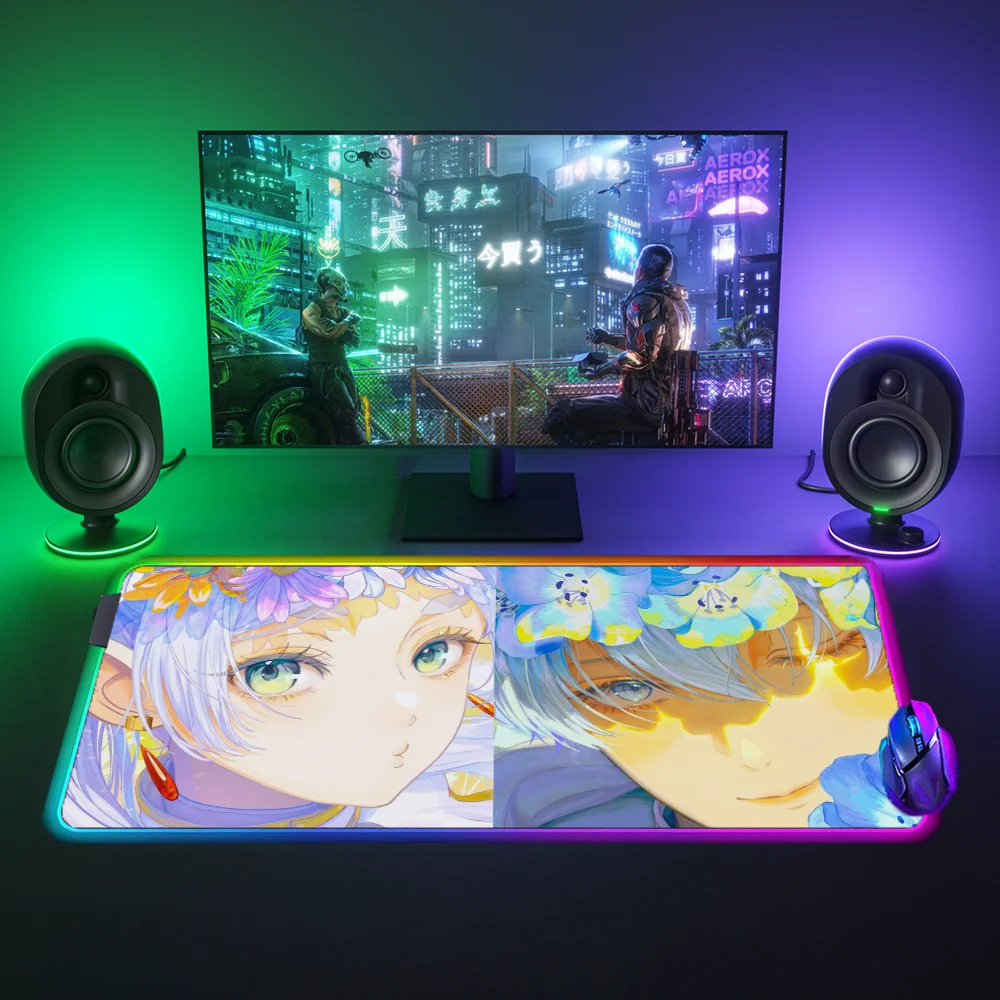 Gaming Mouse Mat LED Genshin Mouse Pad Xxl RGB Backlit Pc Accessories Frieren And Himmel Deskmat Mause Pad Gamer Mousepad Mats
Gaming Mouse Mat LED Genshin Mouse Pad Xxl RGB Backlit Pc Accessories Frieren And Himmel Deskmat Mause Pad Gamer Mousepad Mats