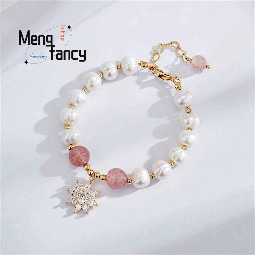 Irregular-Shaped Freshwater Pearl Bracelet, Simple And Elegant Ice Flower Pendant, Strawberry Crystal Bracelet, Best Jewelry
Irregular-Shaped Freshwater Pearl Bracelet, Simple And Elegant Ice Flower Pendant, Strawberry Crystal Bracelet, Best Jewelry