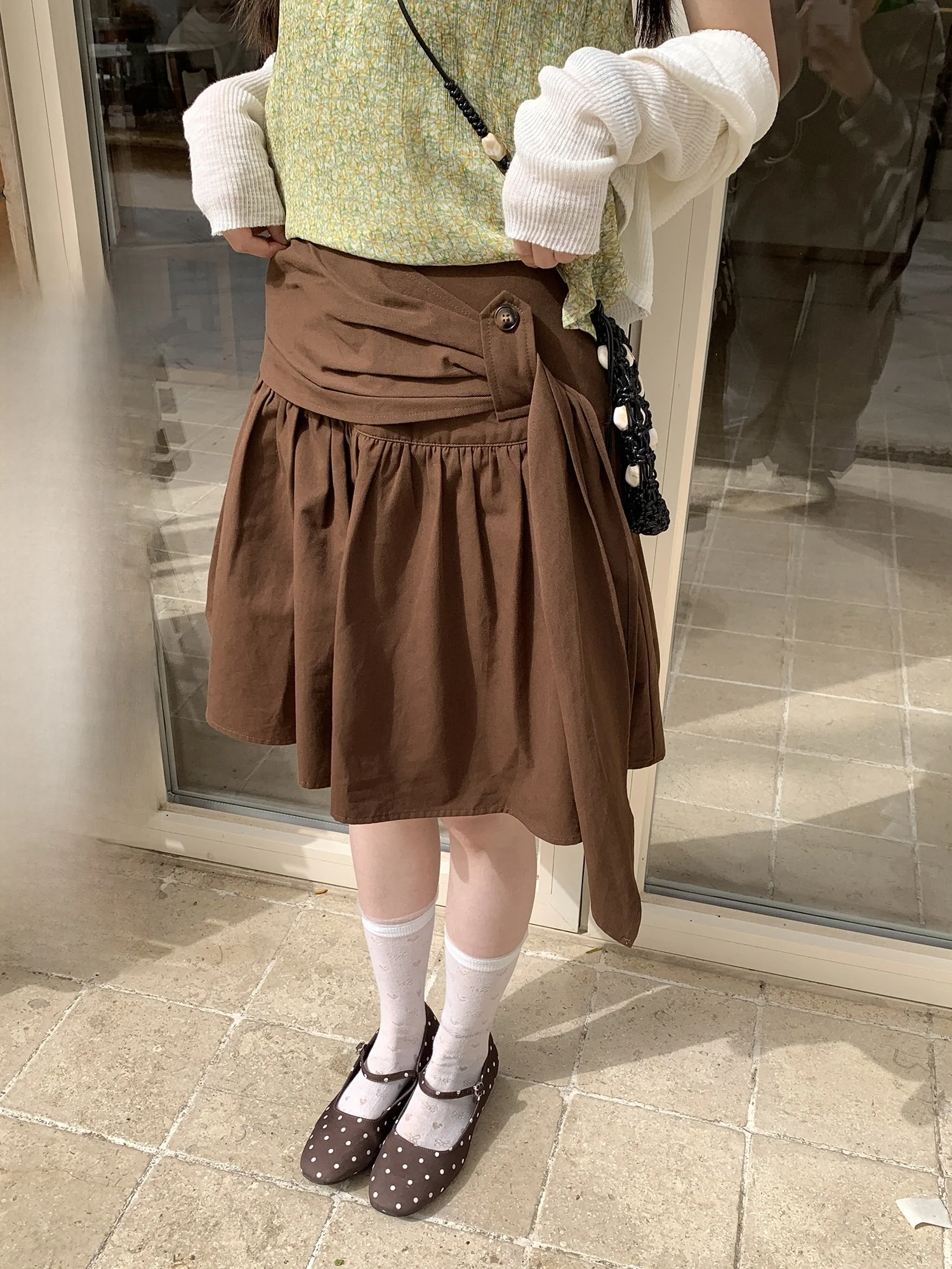 High Waist A-Line Midi Skirt with Knot And Pleated Design Korean Style Half-length Skirt Women's Cotton Casual Skirt
High Waist A-Line Midi Skirt with Knot And Pleated Design Korean Style Half-length Skirt Women's Cotton Casual Skirt