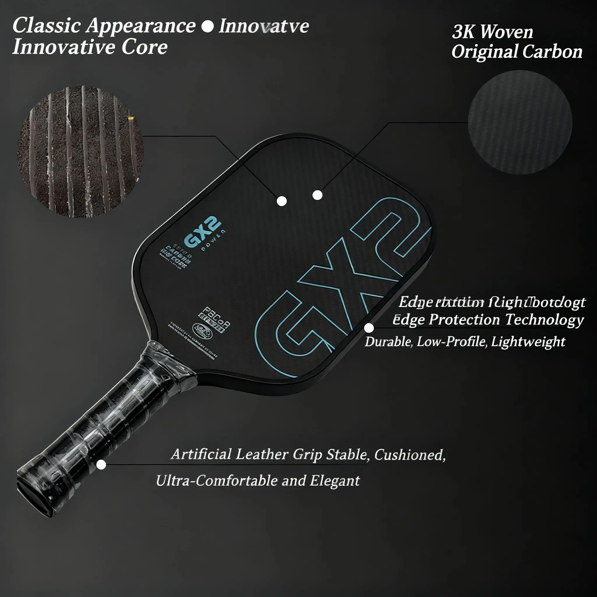 Elongated GEN5 Pickleball Paddle 3K Hot-Pressed Carbon Fiber High-Elastic Foam Core Large Sweet Spot USAPA Tournament Racquet
Elongated GEN5 Pickleball Paddle 3K Hot-Pressed Carbon Fiber High-Elastic Foam Core Large Sweet Spot USAPA Tournament Racquet