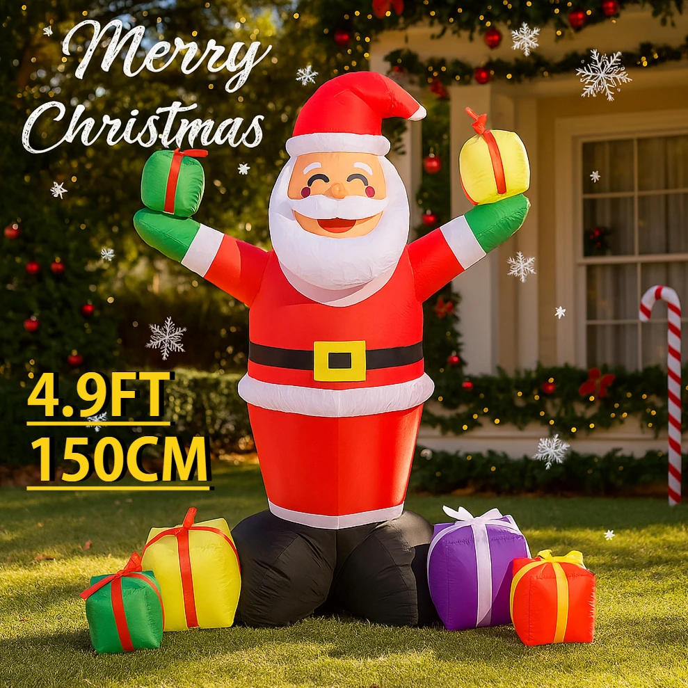 4,9 фута надувная игрушка Санта-Клаус красочная подарочная коробка Рождественское украшение для двора со светодиодной подсветкой Рождественский орнамент для дома подарок
4,9 фута надувная игрушка Санта-Клаус красочная подарочная коробка Рождественское украшение для двора со светодиодной подсветкой Рождественский орнамент для дома подарок