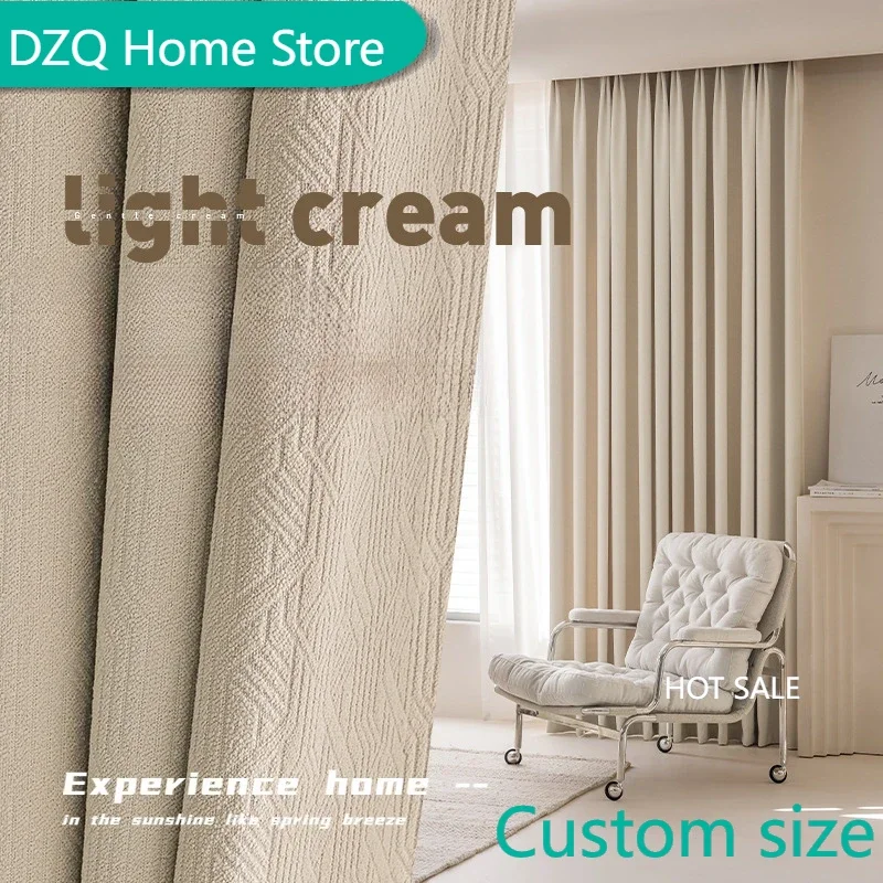Modern Minimalist Solid Color Heat-insulating and Soundproof Curtains Cream Colored Cotton and Linen Blackout Curtains Bedroom
Modern Minimalist Solid Color Heat-insulating and Soundproof Curtains Cream Colored Cotton and Linen Blackout Curtains Bedroom