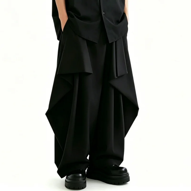 Men'S Casual Pants With Irregular Patchwork, Wide-Leg, Loose-Fitting, Drapey, Japanese Dark Style Casual Trousers A22
Men'S Casual Pants With Irregular Patchwork, Wide-Leg, Loose-Fitting, Drapey, Japanese Dark Style Casual Trousers A22