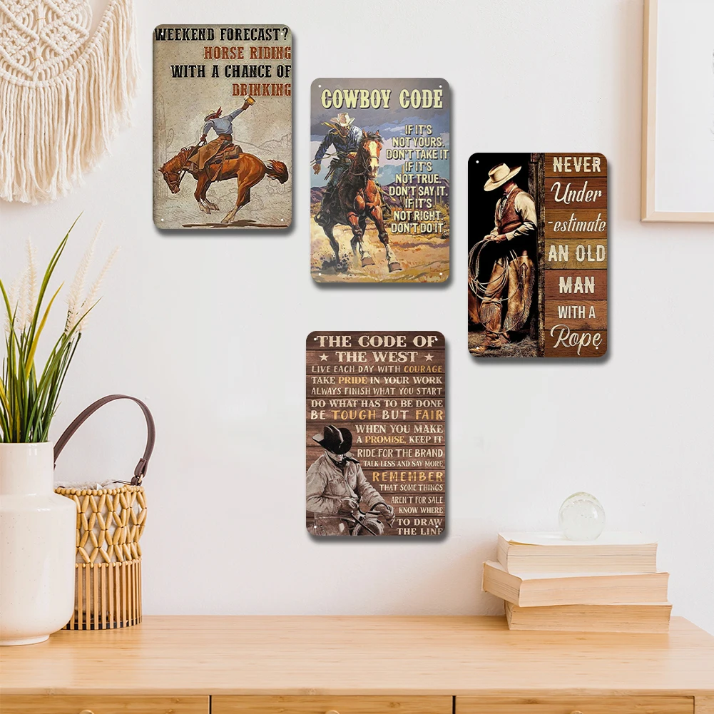 Набор из 4 винтажных металлических табличек Westside Cowboy, прямоугольные, 20x30 см
Набор из 4 винтажных металлических табличек Westside Cowboy, прямоугольные, 20x30 см
