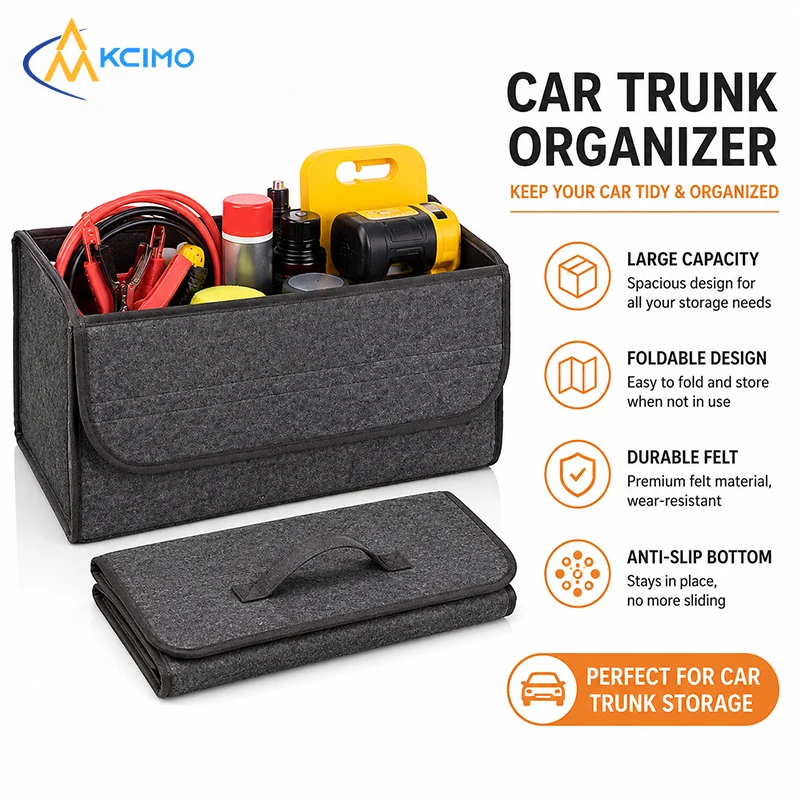 Large Capacity Felt Car Trunk Storage Bag, Foldable Anti-Slip Organizer Pouch for Tools & Sundries
Large Capacity Felt Car Trunk Storage Bag, Foldable Anti-Slip Organizer Pouch for Tools & Sundries