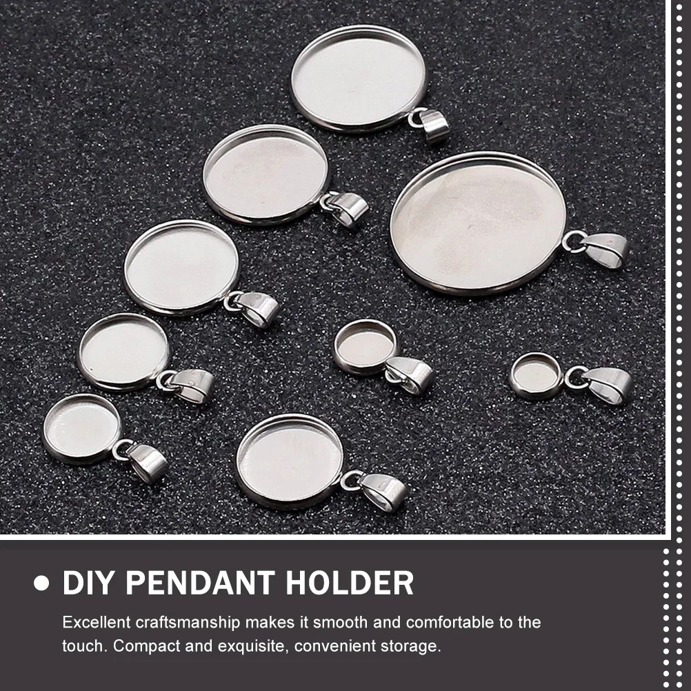 Stainless Steel Pendant Trays DIY Jewelry Base Set Round Loop Hanger Craft Making Tray Charm Spacer Storage Solution 
Stainless Steel Pendant Trays DIY Jewelry Base Set Round Loop Hanger Craft Making Tray Charm Spacer Storage Solution