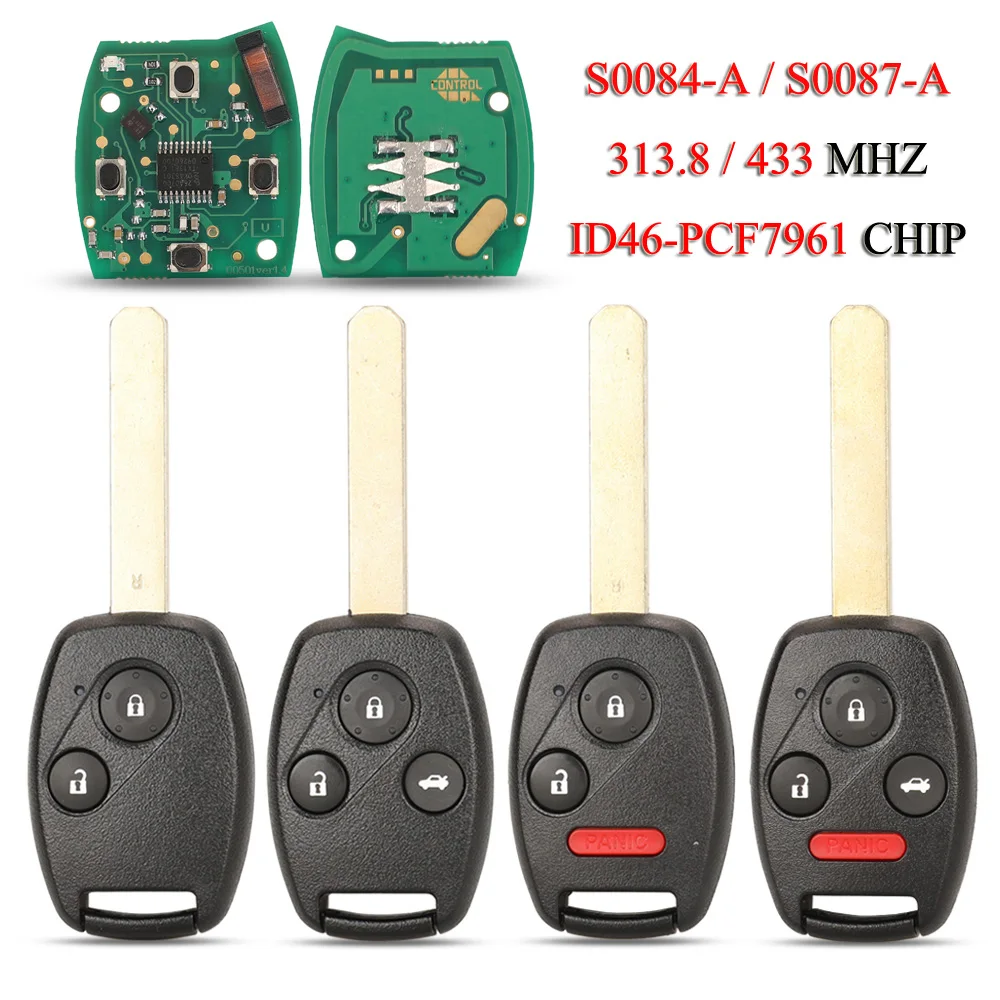 jingyuqin 10PCS/Lot Remote Car Key For Honda Civic 2006+ ID46 PCF7961 Chip 313.8/433Mhz 2/3/4 Buttons N5F-S0084-A N5F-S0087-A
jingyuqin 10PCS/Lot Remote Car Key For Honda Civic 2006+ ID46 PCF7961 Chip 313.8/433Mhz 2/3/4 Buttons N5F-S0084-A N5F-S0087-A