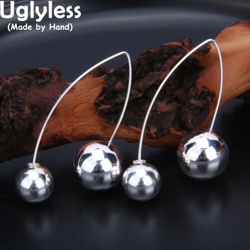 Uglyless Handmade Asymmetric Matte Balls Dangle Earrings Women Fashion Simple Beads Earring 925 Silver Brincos Stylish Jewelry
Uglyless Handmade Asymmetric Matte Balls Dangle Earrings Women Fashion Simple Beads Earring 925 Silver Brincos Stylish Jewelry