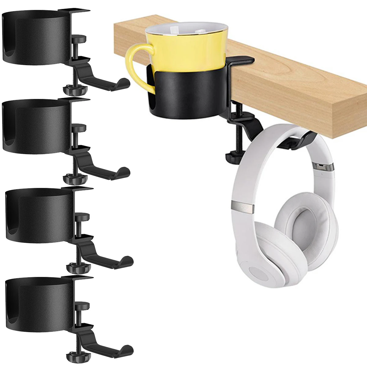 5PCS/1PCS Desk Cup Holder 2 in 1 Desk Cup Holder with Headphone Hanger Anti-Spill Cup Holder for Desk or Table Water Bottles
5PCS/1PCS Desk Cup Holder 2 in 1 Desk Cup Holder with Headphone Hanger Anti-Spill Cup Holder for Desk or Table Water Bottles