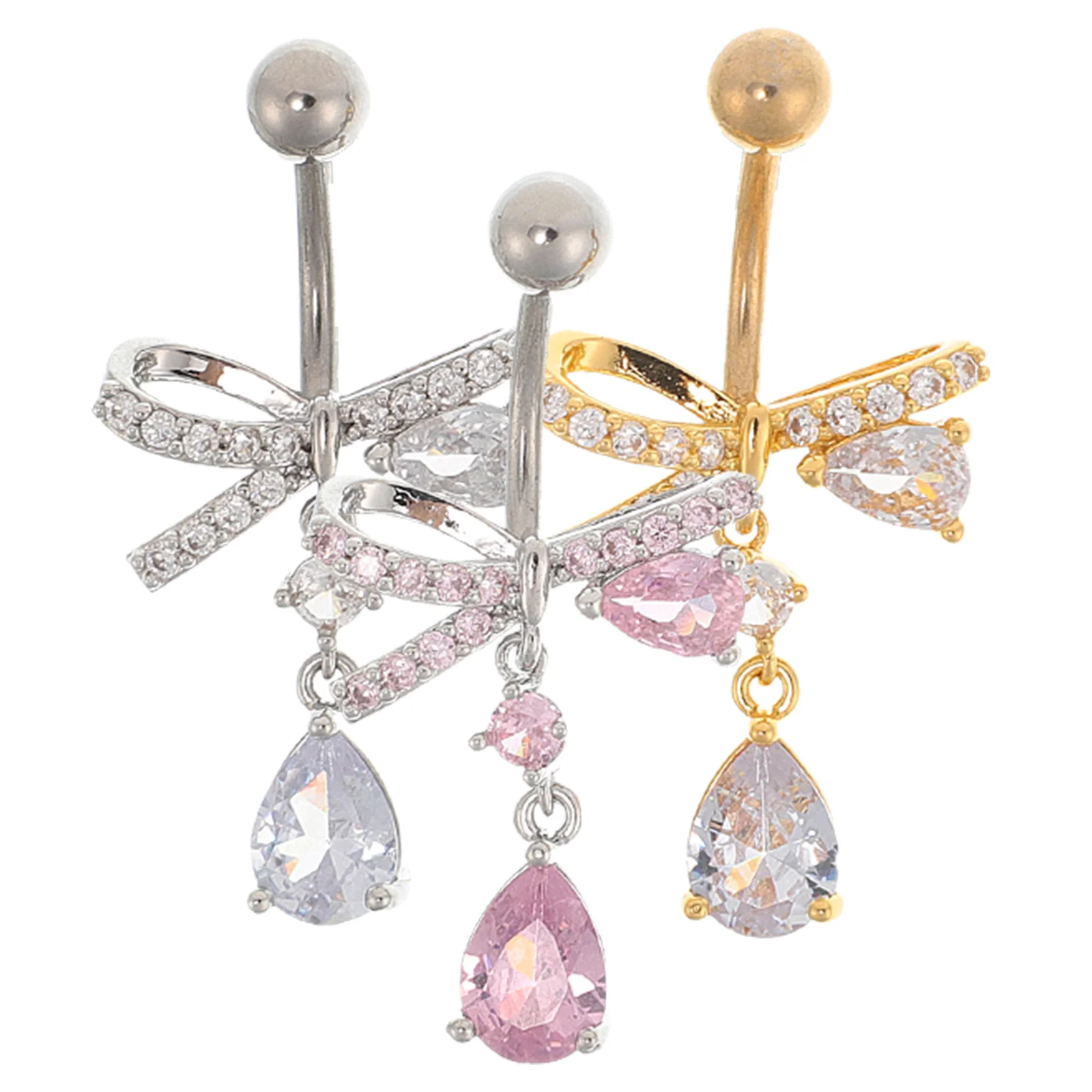 3PCS Bow Button Ring Copper Zirconium Navel Piercing Internally Threaded Body Jewelry Navel Piercing Accessories
3PCS Bow Button Ring Copper Zirconium Navel Piercing Internally Threaded Body Jewelry Navel Piercing Accessories