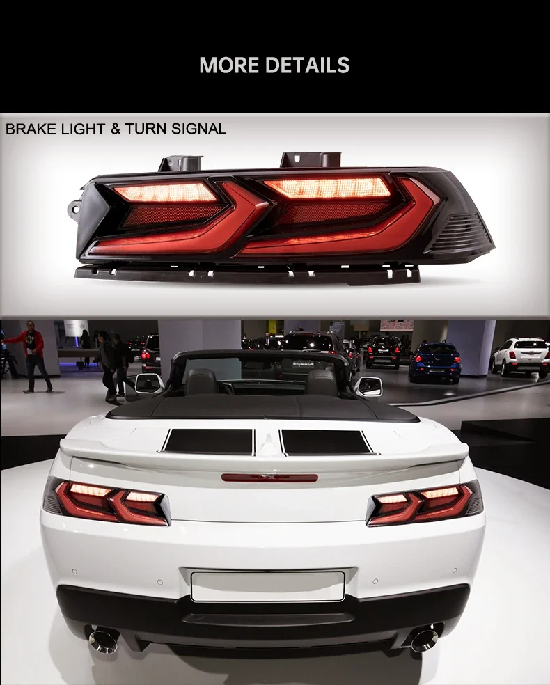 Пара автомобильных задних фонарей в сборе для Chevorlet Camaro 2014-2015, светодиодный стоп-сигнал, тюнинговые детали, автомобильная задняя фара, система на заказ
Пара автомобильных задних фонарей в сборе для Chevorlet Camaro 2014-2015, светодиодный стоп-сигнал, тюнинговые детали, автомобильная задняя фара, система на заказ