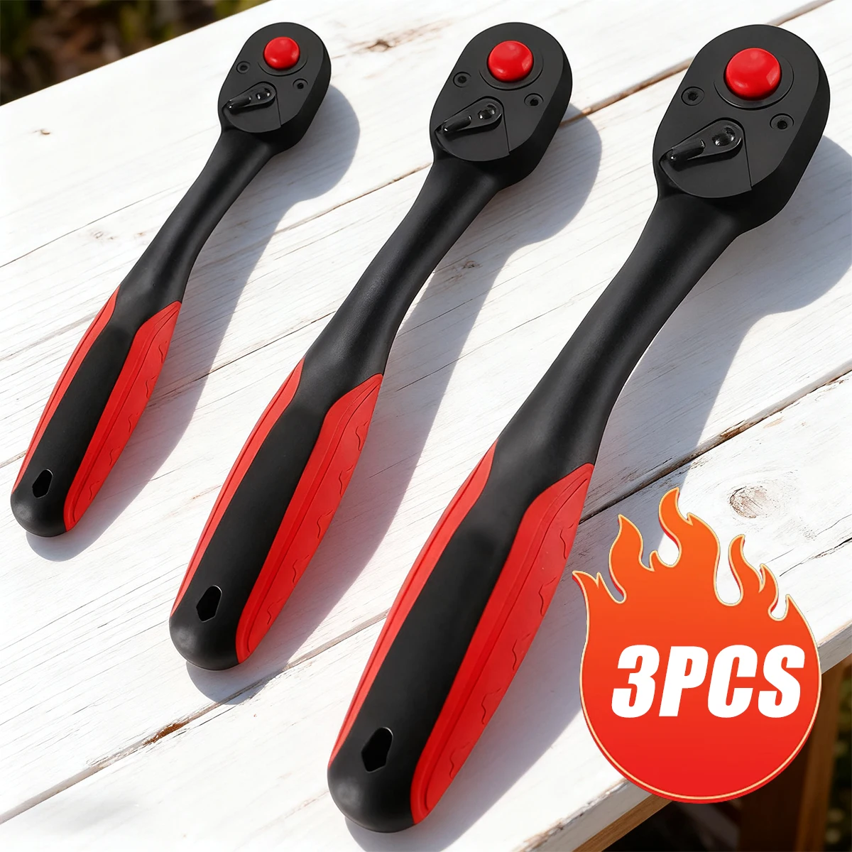 3pcs Heavy-Duty Ratchet Wrench Set with 1/4", 3/8", 1/2" Telescopic Sockets - 72-Tooth Quick-Release Mechanic Tool Kit
3pcs Heavy-Duty Ratchet Wrench Set with 1/4", 3/8", 1/2" Telescopic Sockets - 72-Tooth Quick-Release Mechanic Tool Kit