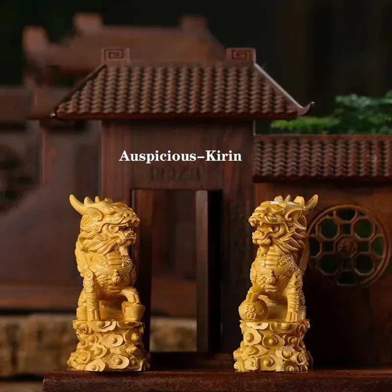 Wood Carving Auspicious Kirin Mascot Statue Solid Wood Art Carving Chinese characteristic God Beast Home Room Office Decoration
Wood Carving Auspicious Kirin Mascot Statue Solid Wood Art Carving Chinese characteristic God Beast Home Room Office Decoration