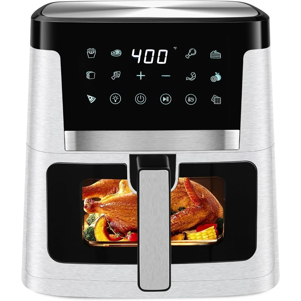Air Fryer 7.5 QT Capacity with 12 Presets and Visible Cooking Window, LCD Touch Screen, 1700W Air Fryer
Air Fryer 7.5 QT Capacity with 12 Presets and Visible Cooking Window, LCD Touch Screen, 1700W Air Fryer