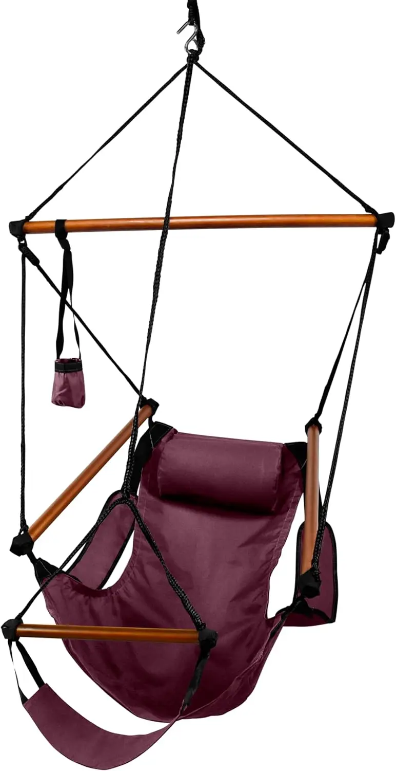 Burgundy Hanging Hammock Air Chair with Wooden Dowels
Burgundy Hanging Hammock Air Chair with Wooden Dowels