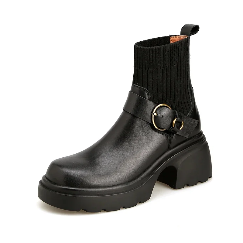 2024 New Fashion Basic Ankle Boots for Women Genuine Leather Thick High Heels Round Toe Motorcycle Boots Short Warm Shoes Woman
2024 New Fashion Basic Ankle Boots for Women Genuine Leather Thick High Heels Round Toe Motorcycle Boots Short Warm Shoes Woman