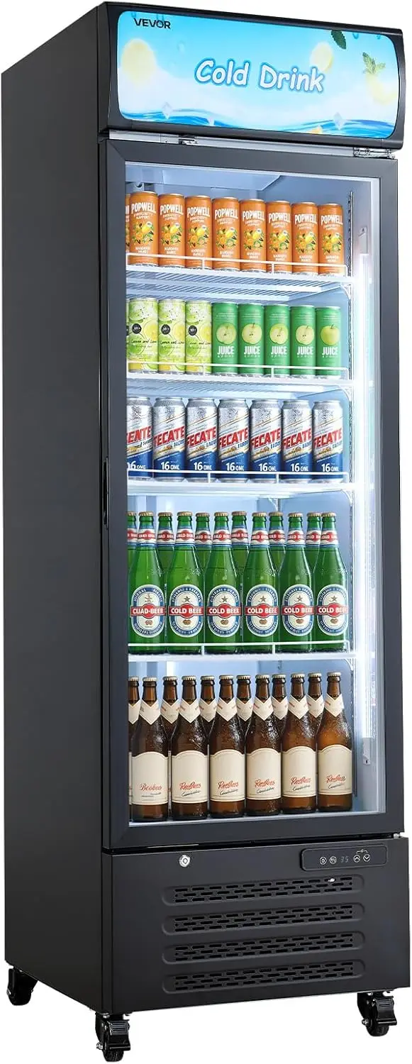 Commercial Merchandiser Refrigerator, 15.9 Cu.Ft / 450 L Glass Door Display Refrigerator, Upright Beverage Cooler with Customiza
Commercial Merchandiser Refrigerator, 15.9 Cu.Ft / 450 L Glass Door Display Refrigerator, Upright Beverage Cooler with Customiza