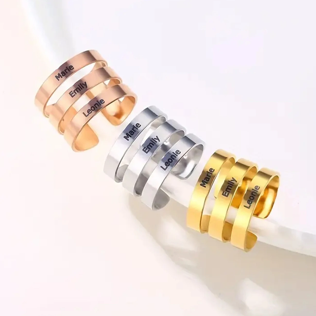 Customizable Stainless Steel 2-3 Name Ring Personalized Jewelry for Mother's Day or Valentine's Day Gift Wide Ring for Women Men
Customizable Stainless Steel 2-3 Name Ring Personalized Jewelry for Mother's Day or Valentine's Day Gift Wide Ring for Women Men