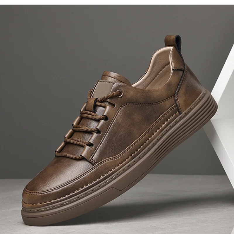 New Fashion Men Genuine Leather Casual Shoes Street Cool Flat Skate Shoes Lace-up Sneakers
New Fashion Men Genuine Leather Casual Shoes Street Cool Flat Skate Shoes Lace-up Sneakers
