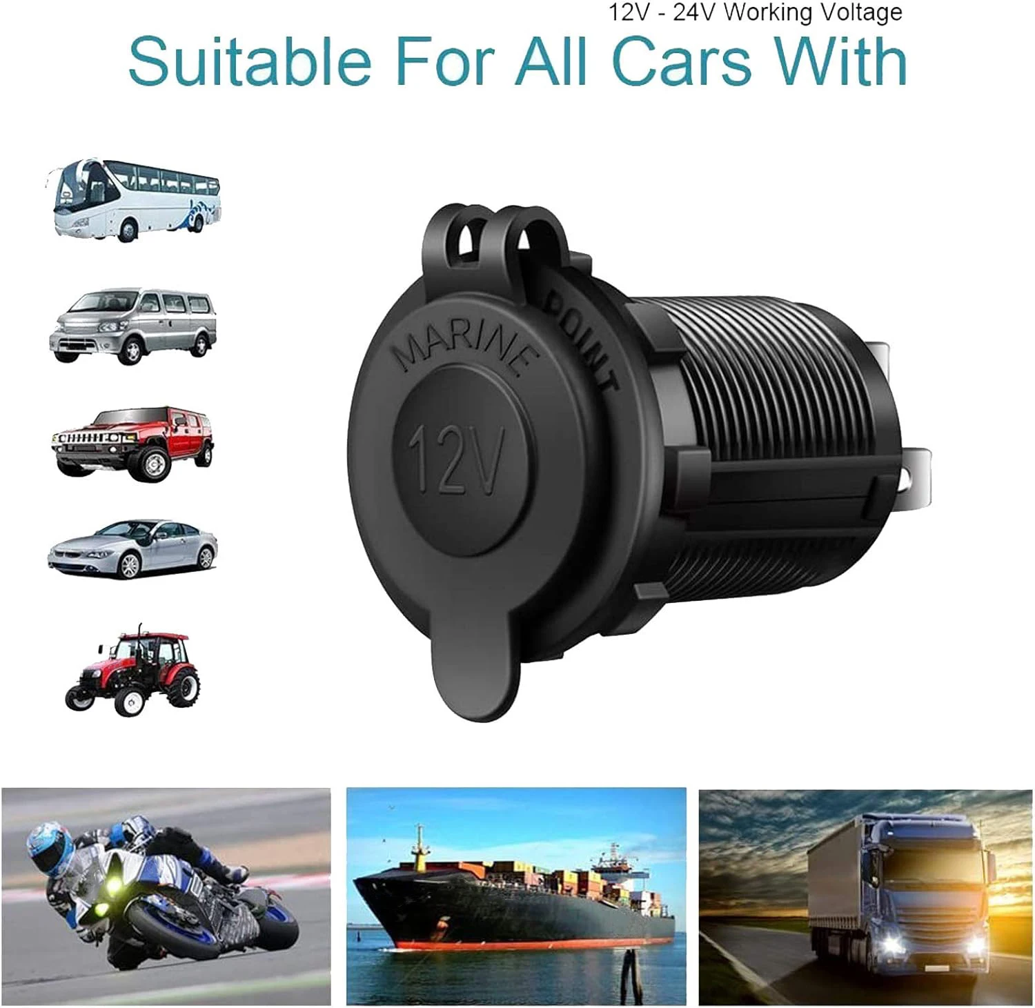 Cigarette lighter socket Automobile marine motorcycle ATV RV lighter socket 12V waterproof plug
Cigarette lighter socket Automobile marine motorcycle ATV RV lighter socket 12V waterproof plug