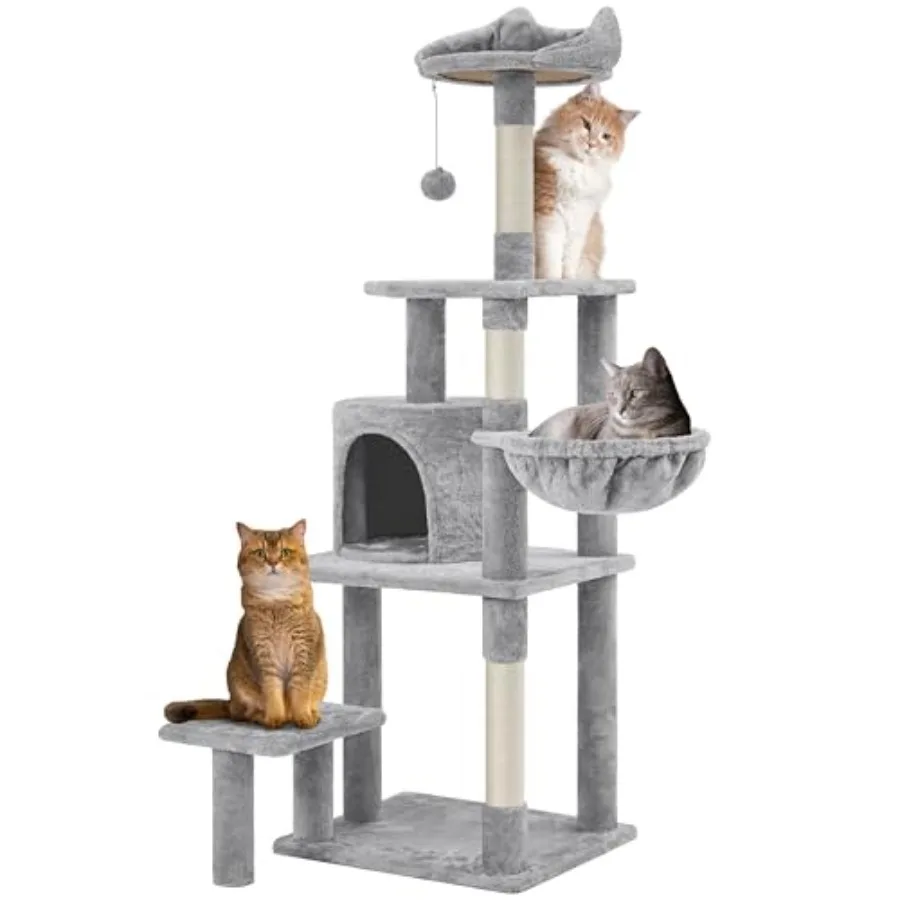 57in Multi-Level Cat Tree Tower with Extended Platform Padded Perch Scratching Posts and Ball Indoor Activity Center for Large
57in Multi-Level Cat Tree Tower with Extended Platform Padded Perch Scratching Posts and Ball Indoor Activity Center for Large