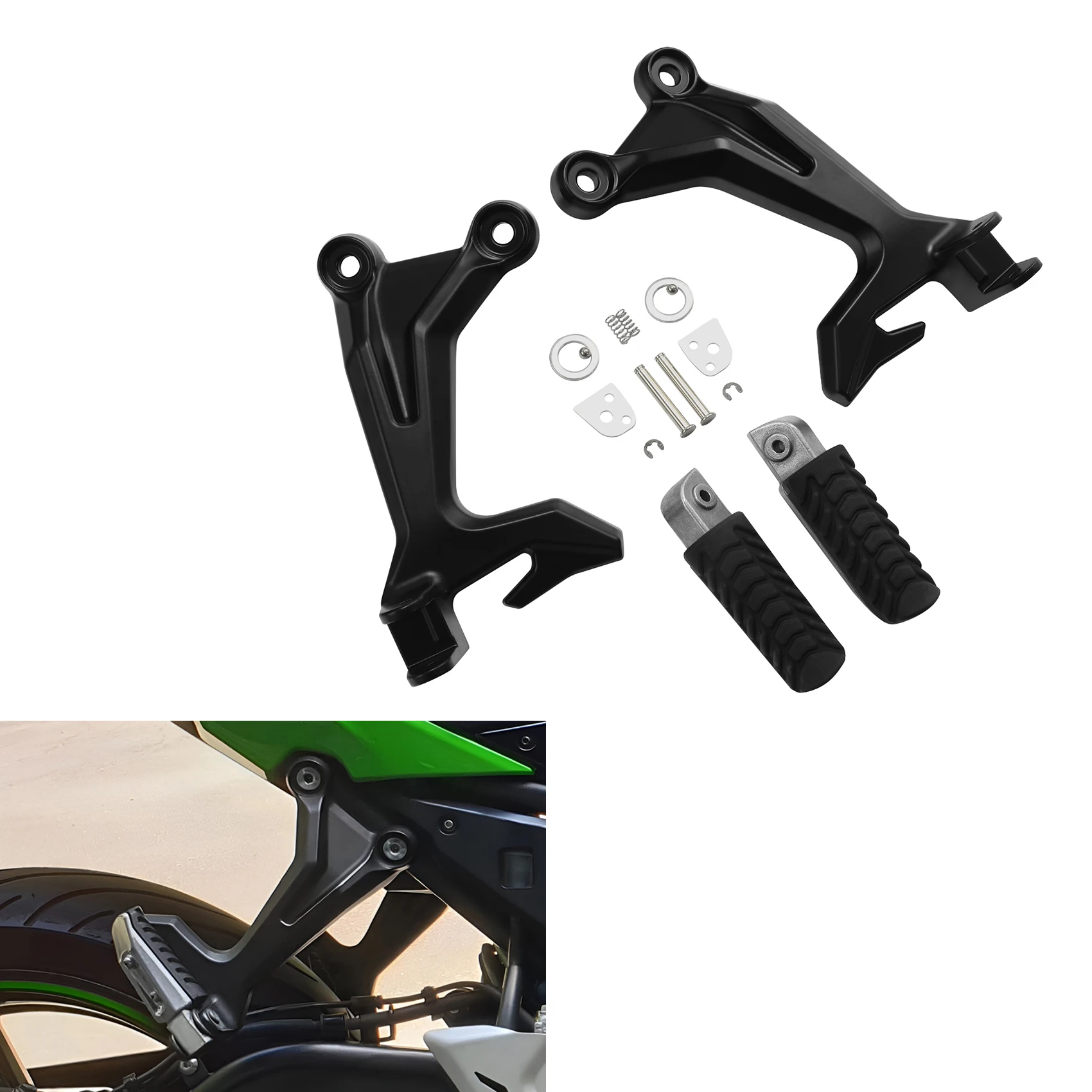 Black Passenger Footpegs Rear Footrest Brackets Fit For Kawasaki Ninja 650 Z650 2017-2023 2018 2019 2020 2021 2022 Motorcycle
Black Passenger Footpegs Rear Footrest Brackets Fit For Kawasaki Ninja 650 Z650 2017-2023 2018 2019 2020 2021 2022 Motorcycle