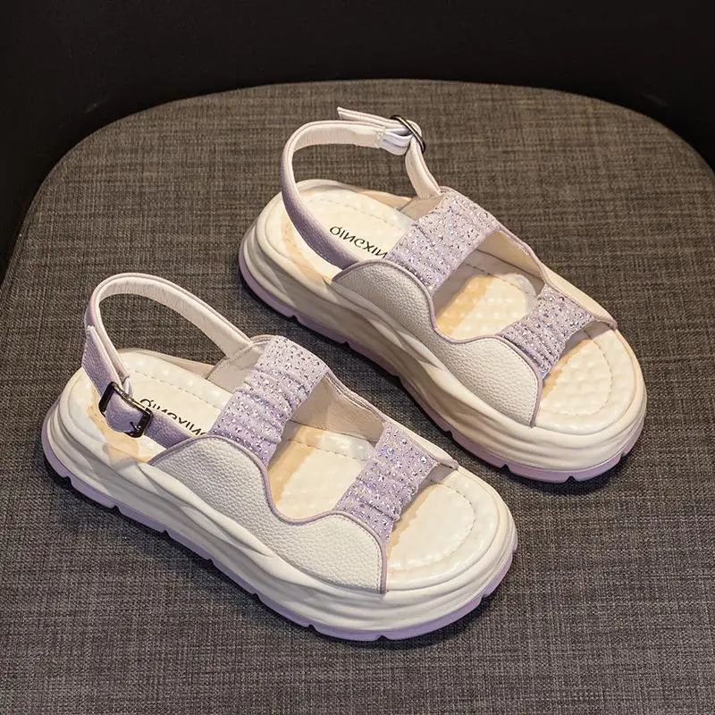 Casual Thick Bottom Platform Sandals Women's Leather Dad Shoes Flat Heel Korean Style Summer Season Pu Material
Casual Thick Bottom Platform Sandals Women's Leather Dad Shoes Flat Heel Korean Style Summer Season Pu Material