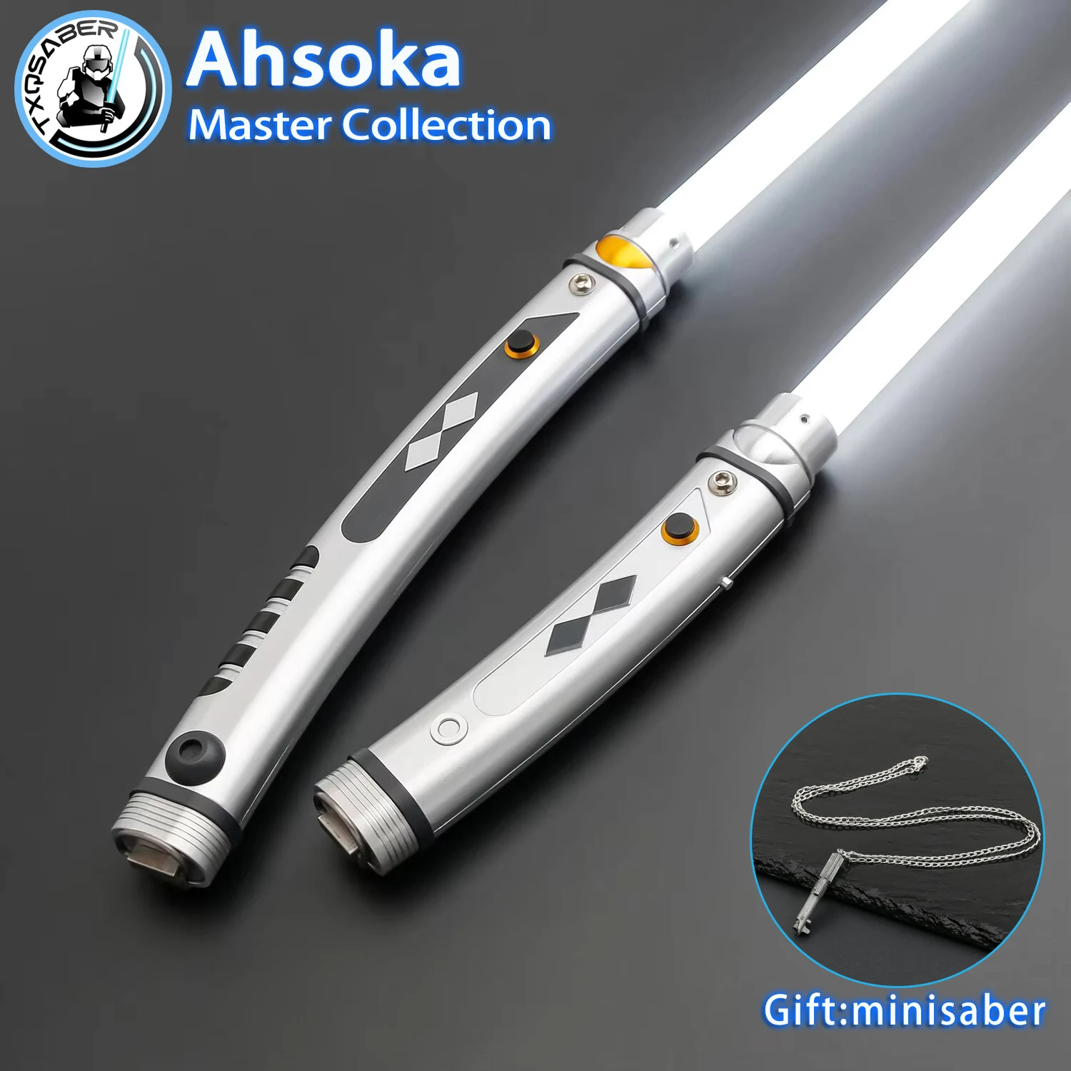 TXQSaber Ahsok Lightsaber RGB Heavy Dueling Premium NeoPixel Proffie Laser Sword Bluetooth Control Metal Hilt Cosplay Gift
TXQSaber Ahsok Lightsaber RGB Heavy Dueling Premium NeoPixel Proffie Laser Sword Bluetooth Control Metal Hilt Cosplay Gift