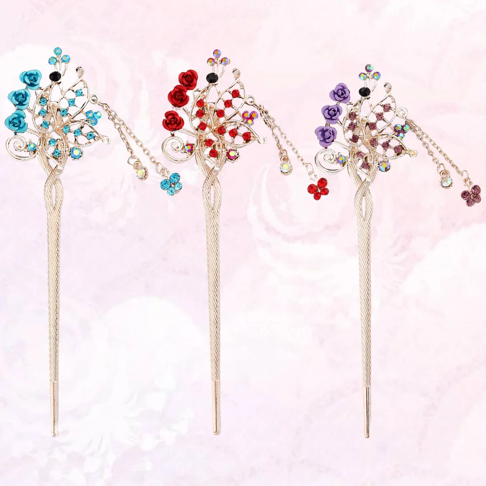3Pcs Retro Style Rose Hairpin Rhinestone Tassel Pendant Elegant Hair Clasp for Wedding Birthday Valentines Day Anniversary
3Pcs Retro Style Rose Hairpin Rhinestone Tassel Pendant Elegant Hair Clasp for Wedding Birthday Valentines Day Anniversary