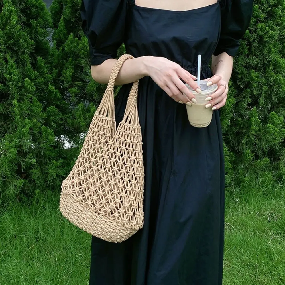 Simple Shoulder Bag Hollowed Out Bag Bohemian Cotton and Linen Crochet Tote Bag Storage Bag Large Capacity Beach Bag Outdoor
Simple Shoulder Bag Hollowed Out Bag Bohemian Cotton and Linen Crochet Tote Bag Storage Bag Large Capacity Beach Bag Outdoor