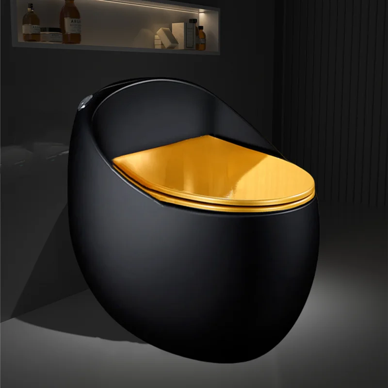 New black and gold toilet ceramic creative personality colored egg water saving big impulse
New black and gold toilet ceramic creative personality colored egg water saving big impulse