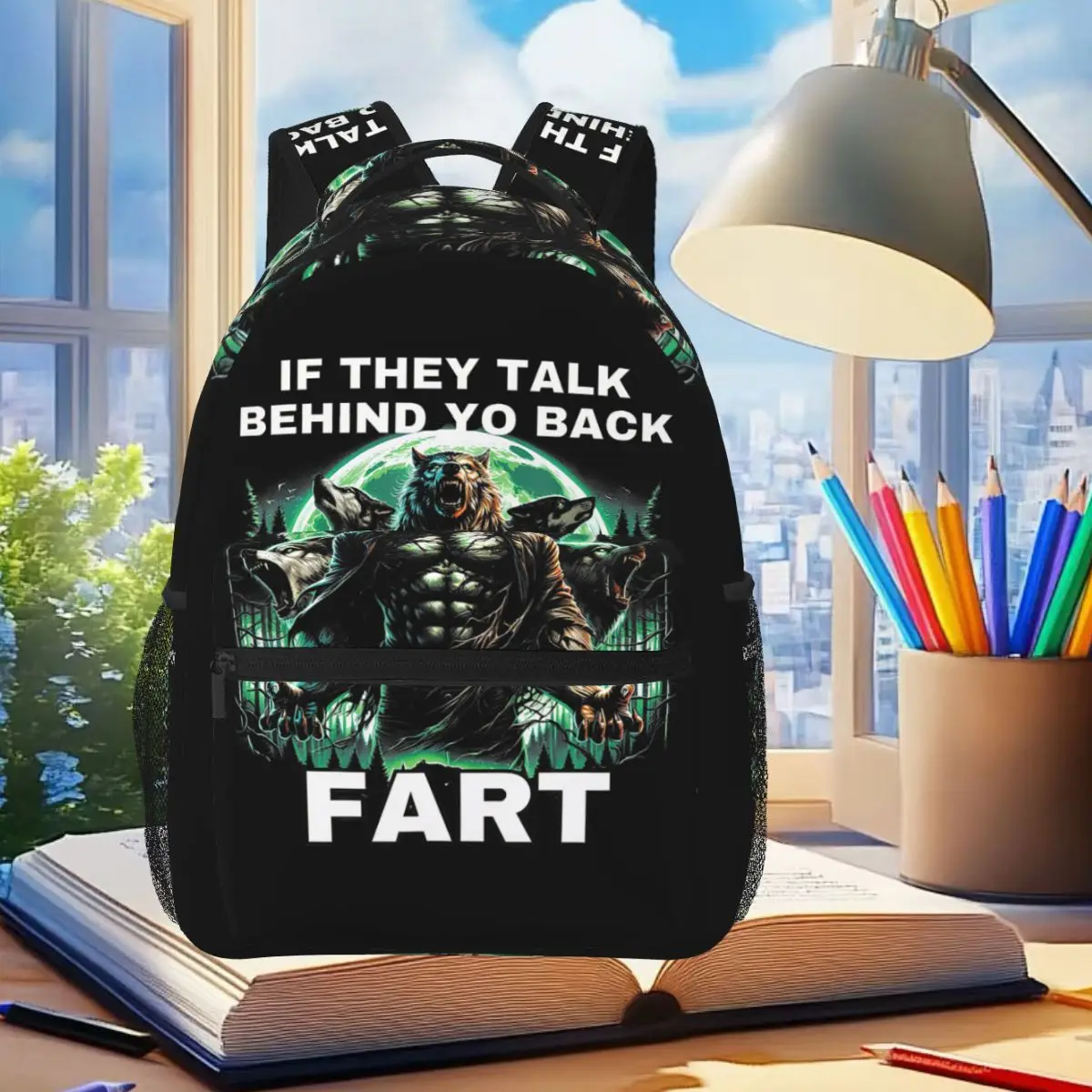 Funny If They Talk Behind Your Back Fart Wolf Meme Backpack Student Boys Girls BookBag School Bag Shoulder Bags for Men Women
Funny If They Talk Behind Your Back Fart Wolf Meme Backpack Student Boys Girls BookBag School Bag Shoulder Bags for Men Women