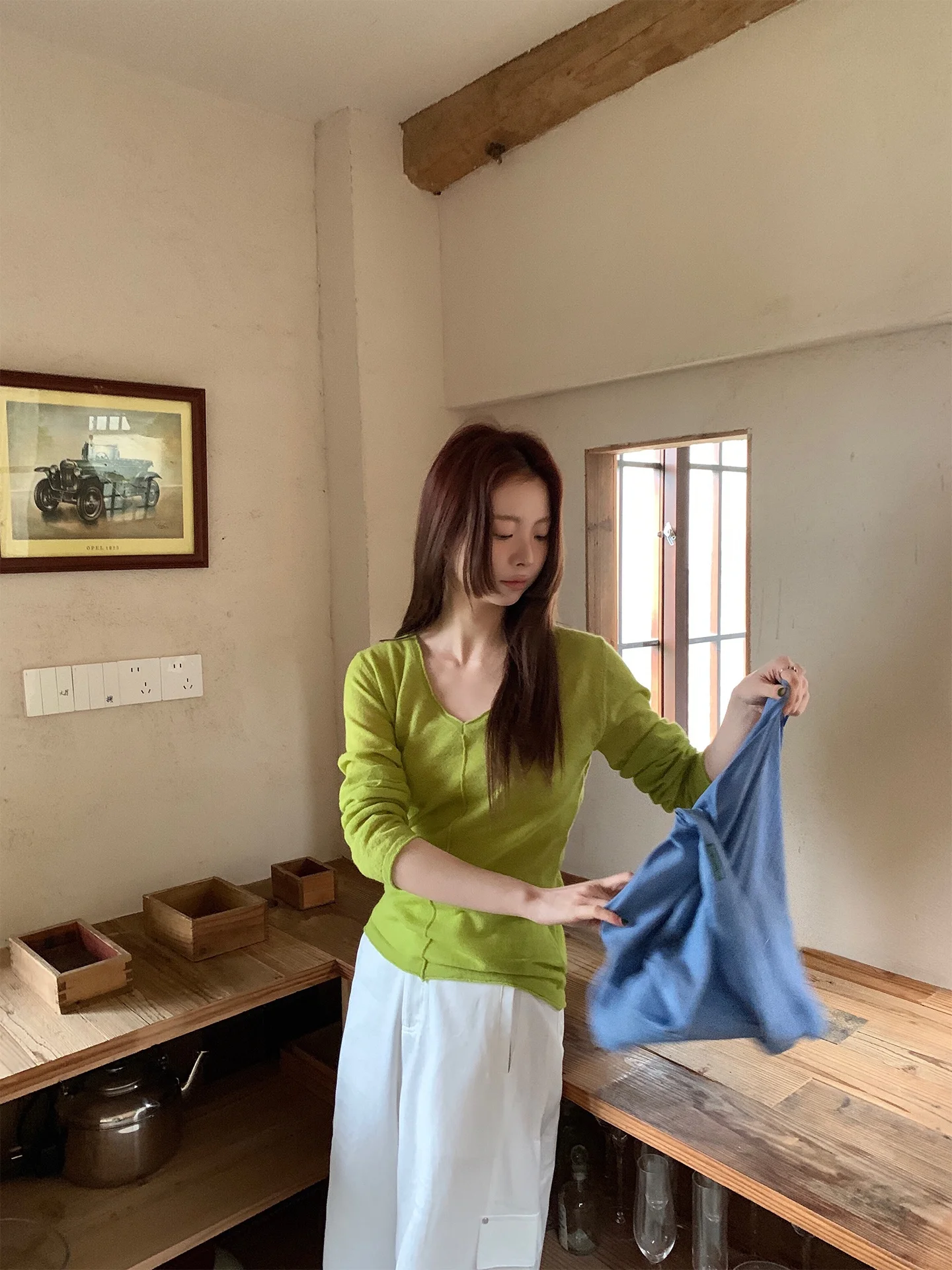 Casual Green Knitted Sweater with Cashmere Alpaca Yarn Heart Collar Loose Fit Comfortable Soft Women's Long Sleeve Top
Casual Green Knitted Sweater with Cashmere Alpaca Yarn Heart Collar Loose Fit Comfortable Soft Women's Long Sleeve Top