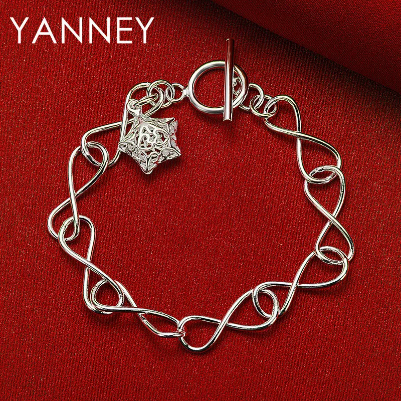 Luxury 925 Sterling Silver Jewelry 8 Inches Fine Star Bracelet For Women Fashion Wedding Engagement Gift Party Accessories
Luxury 925 Sterling Silver Jewelry 8 Inches Fine Star Bracelet For Women Fashion Wedding Engagement Gift Party Accessories