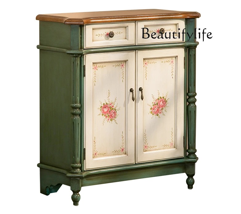 American Pastoral Style Retro Storage Ultra-Thin Painted Hand-Painted American Small Hallway Cabinet Shoe Cabinet
American Pastoral Style Retro Storage Ultra-Thin Painted Hand-Painted American Small Hallway Cabinet Shoe Cabinet